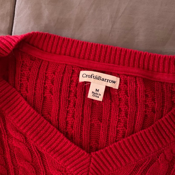 Croft&Barrow bright red sweater - Picture 2 of 3